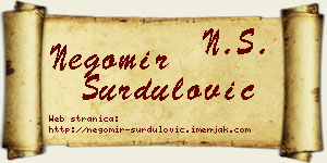 Negomir Surdulović vizit kartica